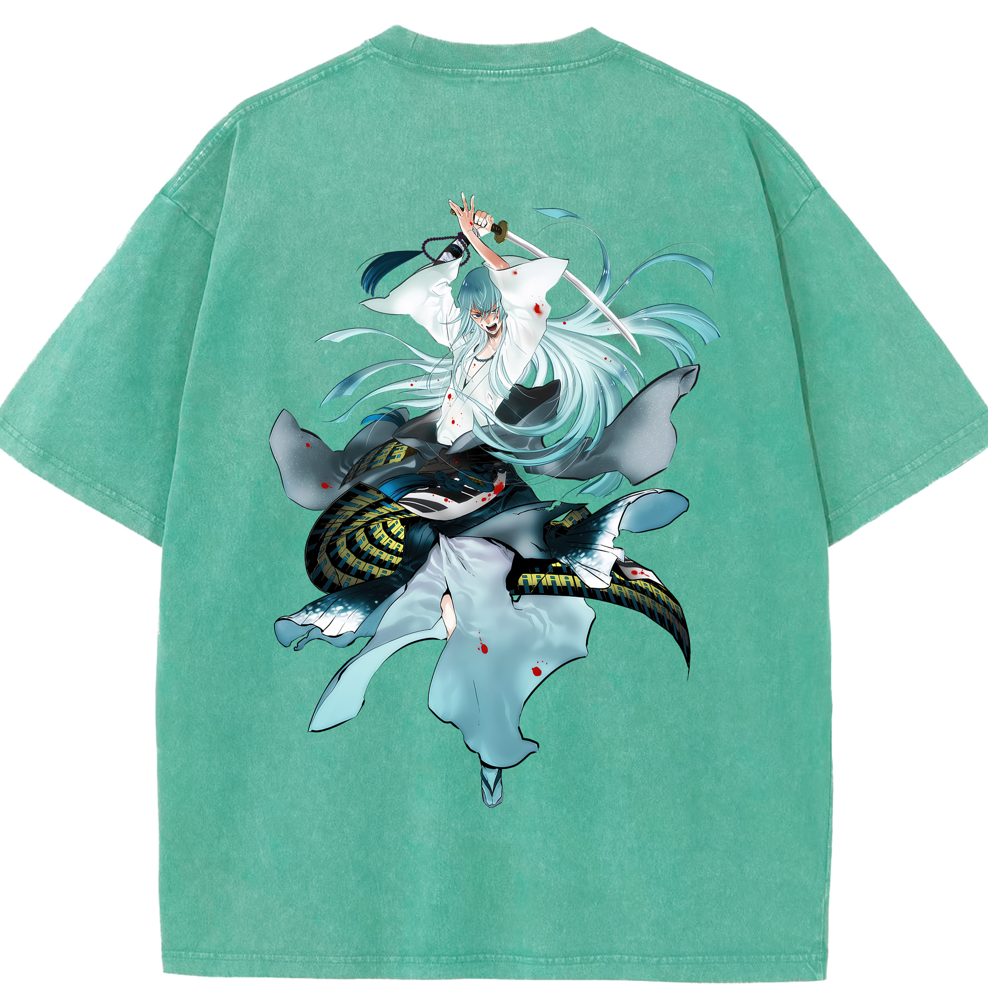 （画像用） 刀剣乱舞 Touken Ranbu 綿100% ヴィンテージ風 半袖Tシャツ（背面プリント）